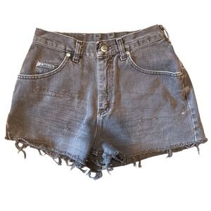 Lee Riveted Cut-Off Shorts Faded Black Denim Size‎ 6. petite